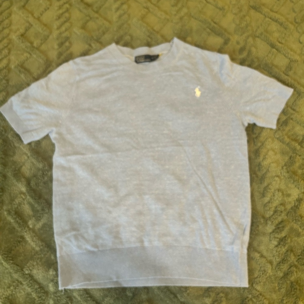 Ralph Lauren Light Heather Gray Crewneck Polo Sweater Tee